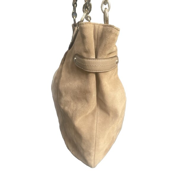 Coach Brown Slouch Suede Leather Hobo Shoulder Bag Silver Hardware Zip Close COA - Picture 12 of 15